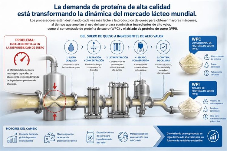 La demanda de proteína de alta calidad está transformando la dinámica del mercado lácteo mundial